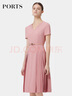 PORTS寶姿春季新品女裝氣質(zhì)百褶拼接連衣裙ALP8D056LWP096 LUSCIOUS RED S (4) 曬單實(shí)拍圖