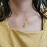 薇笑珠寶18K黃金星星項鏈彩金吊墜玫瑰金鎖骨鏈精致輕奢情人節禮物送女友 【18K金黃】 吊墜+項鏈 曬單實(shí)拍圖