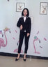 安依蓮2025春秋時尚職業(yè)裝套裝女裝白領工裝面試西裝正裝銷售員工作服 黑色外套+8068白襯衫+褲子 L 曬單實拍圖