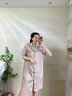 迪萊芬兩套價情侶睡衣夏季冰絲睡裙薄款短袖男士睡衣夏天仿真絲綢套裝 GLQ-2181 女L+男XL【情侶套裝】 曬單實拍圖