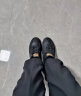 卡帝乐鳄鱼（CARTELO）鞋子男鞋春季2024高帮休闲鞋男潮英伦皮鞋男士运动板鞋靴 黑色 41 实拍图