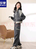 AEMAPE時(shí)尚休閑運動(dòng)服套裝女秋冬季2025高級感拉鏈衛衣闊腿工裝褲兩件套 煙灰色 M 推薦 105-120斤 曬單實(shí)拍圖