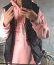 舍純（SHECHUN）連帽衛衣男秋季國潮情侶裝寬松外套ins秋冬款加絨運動(dòng)帽衫上衣服 粉紅色 XL(170-175 140-150斤) 曬單實(shí)拍圖