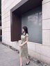 拉夏貝爾（La Chapelle）短袖雪紡連衣裙女裝2025年夏季新款時(shí)尚中長款法式小個(gè)子夏天裙子 綠色 M 曬單實(shí)拍圖