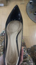 蹀愫玫瑰同款穿搭禮物懂你3.0版8厘米尖頭通勤黑色高跟鞋TA5450 黑色牛漆皮革 35 (1.5正常) 曬單實(shí)拍圖