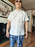 左斯客夏季亞麻襯衫男短袖薄款寬松麻料上衣中國(guó)風(fēng)日系復(fù)古休閑棉 白色 M89 3XL 曬單實(shí)拍圖