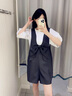 衣典零一（LEDIALYI）背帶褲套裝女2024夏季新款韓版寬松減齡T恤上衣休閑短褲子兩件套 圖片色 S（建議108斤內(nèi)） 曬單實拍圖