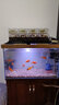 共度（Gong Du）魚缸滴流過濾盒 上置雨淋管 龜缸過濾器 水族箱頂部過濾器 過濾槽 T-48茶色雙層六盒配53-65cm魚缸 曬單實拍圖
