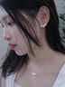HEFANG何方珠寶白玫瑰耳釘簡(jiǎn)約耳飾女士輕奢高級感七夕情人節禮物送女友 耳釘 曬單實(shí)拍圖