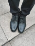 讴步（oubu）英伦牛皮商务休闲皮鞋男婚鞋正装工作皮鞋 黑色-四季款 41 实拍图
