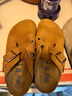 BIRKENSTOCK勃肯德國(guó)進(jìn)口男女款牛皮絨面革軟底Boston包頭拖鞋 棕色窄版1009543 35 曬單實(shí)拍圖