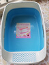 美卡 雙層貓砂盆半封閉式貓廁所貓屎貓盆小號大號貓砂盆超大貓咪用品 海洋藍色特大號 曬單實(shí)拍圖