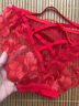 CKPED3條裝蕾絲女士少婦內褲女性感純棉襠中低腰刺繡無(wú)痕網(wǎng)紗三角短褲 白色+黑色+紅色 L【110-130斤】 曬單實(shí)拍圖