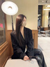 GARNUO黑色小西裝外套女2025早春秋季新款小個(gè)子高級感炸街寬松休閑西服 黑色【西服】 S【101-110斤】 曬單實(shí)拍圖
