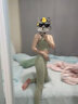 雙秀 瑜伽褲女外穿舒適裸感高腰收腹提臀薄款透氣運動(dòng)健身褲普拉提夏 牛油果綠 M(100-110斤) 曬單實(shí)拍圖