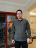 與狼共舞【加絨華夫格】桑蠶絲翻領(lǐng)長(cháng)袖T恤男2025秋冬新款保暖POLO衫6001 軍綠203 M (170) 曬單實(shí)拍圖