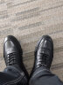 老人头（LAORENTOU）休闲鞋男鞋耐滑运动板鞋男士透气韩版户外皮鞋 A20111 黑色 40 实拍图