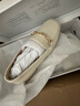 百麗（Belle）時(shí)尚簡(jiǎn)約樂(lè )福鞋女鞋壓紋OL柔軟舒適羊皮通勤單鞋BZ520CA3 米白 33 曬單實(shí)拍圖