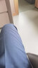 霞湖世家【蠶絲總裁褲五代】休閑褲男夏季薄款男褲抗皺易打理直筒褲KC001 九分褲-黑色-常規版 35 （171-180斤） 曬單實(shí)拍圖