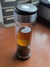 茶之戀茶水分離杯高端商務鈦杯雙層玻璃水杯便攜辦公家用泡茶杯生日禮物 銀色 曬單實拍圖