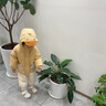 幼歌（YOUGE）嬰兒冬季親輕鴨中長款卡通立體連帽90白鴨絨加厚羽絨服 黃色鴨鴨 90 cm 曬單實(shí)拍圖