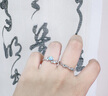 老鳳祥925銀情侶對戒求婚訂婚戒指男女一對七夕情人節(jié)生日禮物女友老婆 星月戀人戒指+定制刻字 曬單實(shí)拍圖
