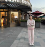 羅蒙（ROMON）小香風(fēng)撞色針織衫女春秋新款開衫毛衣外套女減齡洋氣打底衫上衣 粉色 L 曬單實拍圖