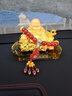 齊選新款香水座式彌勒佛汽車(chē)擺件車(chē)載車(chē)內飾品高端大氣車(chē)上裝飾保平安 沙金彌勒佛A款+貔貅紅瑪瑙 曬單實(shí)拍圖