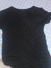 貓人男士短袖t恤v領(lǐng)薄純色緊身莫代爾打底衫修身無(wú)痕內衣隨心裁體恤 黑色 3XL 曬單實(shí)拍圖