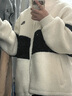 卡帕（Kappa）復古運動茄克新款男女冬立領夾克外套休閑撞色開衫 漂白-001 M 曬單實拍圖