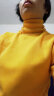 红粉宣言秋冬新款修身高领加厚加绒打底衫女长袖 黄色-加绒 M 实拍图