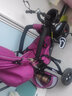 babypure shine兒童三輪車(chē)折疊可坐可躺1-3-6歲嬰兒手推車(chē)寶寶腳踏車(chē)單車(chē) 黑玫紅折疊可坐可躺旋轉橡膠輪 曬單實(shí)拍圖