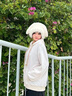 DXOT2025春秋新款彩色點點oversize連帽衛(wèi)衣女可愛小象設計感小眾外套 白灰色 M 曬單實拍圖