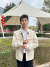 海瀾之家（HLA）夾克男款滿(mǎn)身花紋外套男春秋季 米杏花紋46 M 170/88A  推薦63-68kg 曬單實(shí)拍圖