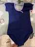 三沙（Sansha）兒童練功服短袖芭蕾舞蹈連體服蝴蝶結(jié)演出服女Y1613藏青XL 曬單實(shí)拍圖