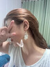 蔓笙度假風(fēng)長款貝殼耳環(huán)夏天海邊耳夾女無耳洞流蘇耳墜高級感夸張耳飾 三角軟墊耳夾一對 曬單實拍圖