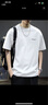 古先森夏季純色重磅短袖t恤男寬松大碼簡(jiǎn)約男士上衣美式半袖體恤圓領(lǐng) 白色 L 【130-145斤】 曬單實(shí)拍圖