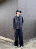 CHINISM CH夾克男赤塵美式牛仔夾克做舊復古水洗情侶立領(lǐng)外套CCJA11B2017 曬單實(shí)拍圖