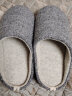 内泊（NEIBO）乳胶棉拖鞋男冬季天大码女士室内家居鞋防滑防臭橡胶软底羊毛灰42 实拍图