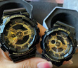 卡西歐情侶手表七夕情人節禮物一對G-SHOCK BABY-G運動(dòng)防水情侶對表 黑金對表GA-110GB-1A&BA-110-1A 曬單實(shí)拍圖
