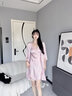 有趣熊睡衣女春秋冰絲夏天五件套裝本命年吊帶睡裙短褲晨袍新婚仿真絲綢 NSLQ-白色香檳五件套 L建議(155-170cm，106-119斤) 曬單實(shí)拍圖