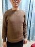 真維斯（Jeanswest）圓領(lǐng)毛衣男春秋季新款純色修身商務(wù)內(nèi)搭長袖針織衫百搭打底衫男士 666中駝色 XL 曬單實拍圖