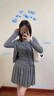 圣保美小個(gè)子連衣裙夏季女裝2024新款春秋韓系穿搭百褶裙子夏天短裙套裝 灰色套裝 M碼 曬單實(shí)拍圖