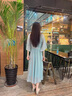 沐韻豐品牌定制桑蠶絲連衣裙女夏2025新款高端氣質(zhì)法式長(zhǎng)裙年輕款真絲裙 藍(lán)色 M [適合105-115]斤 曬單實(shí)拍圖