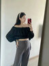孕尚孕婦褲外穿春秋季顯瘦大碼闊腿褲孕早期托腹褲時(shí)尚休閑直筒西裝褲 高級灰【夏薄款】 L【建議110～130斤】 曬單實(shí)拍圖