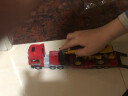 JING BANG油罐车合金车工程运输车大卡车翻斗儿童货柜推土机汽车模型玩具 平板拖车+推土机（精邦） 实拍图