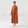 無(wú)印良品（MUJI）IDEE 女式 棉麻 提花 連衣裙 多巴胺長(cháng)裙裙子 女裝秋季 GAC71C3A 橙色 均碼(165/88A) 曬單實(shí)拍圖