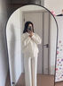 ZOCI孕婦裝秋冬季套裝時(shí)尚款外穿大碼冬季毛衣女2024新款懷孕期兩件套 杏色【兩件套】 L【100-120斤】 曬單實(shí)拍圖