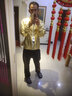 NASALIKE金色亮面衣服男精神小伙黃金色嘻哈夾克衫棒球服亮片潮流演出外套 金色 XL 曬單實拍圖