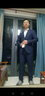 十米布（SHIMIBUman）秋季新款男士西服套裝結婚禮服西裝套裝男新郎修身商務(wù)休閑正裝 藏藍色7023款鳥(niǎo)眼紋 46上衣，西褲尺碼請備注 曬單實(shí)拍圖